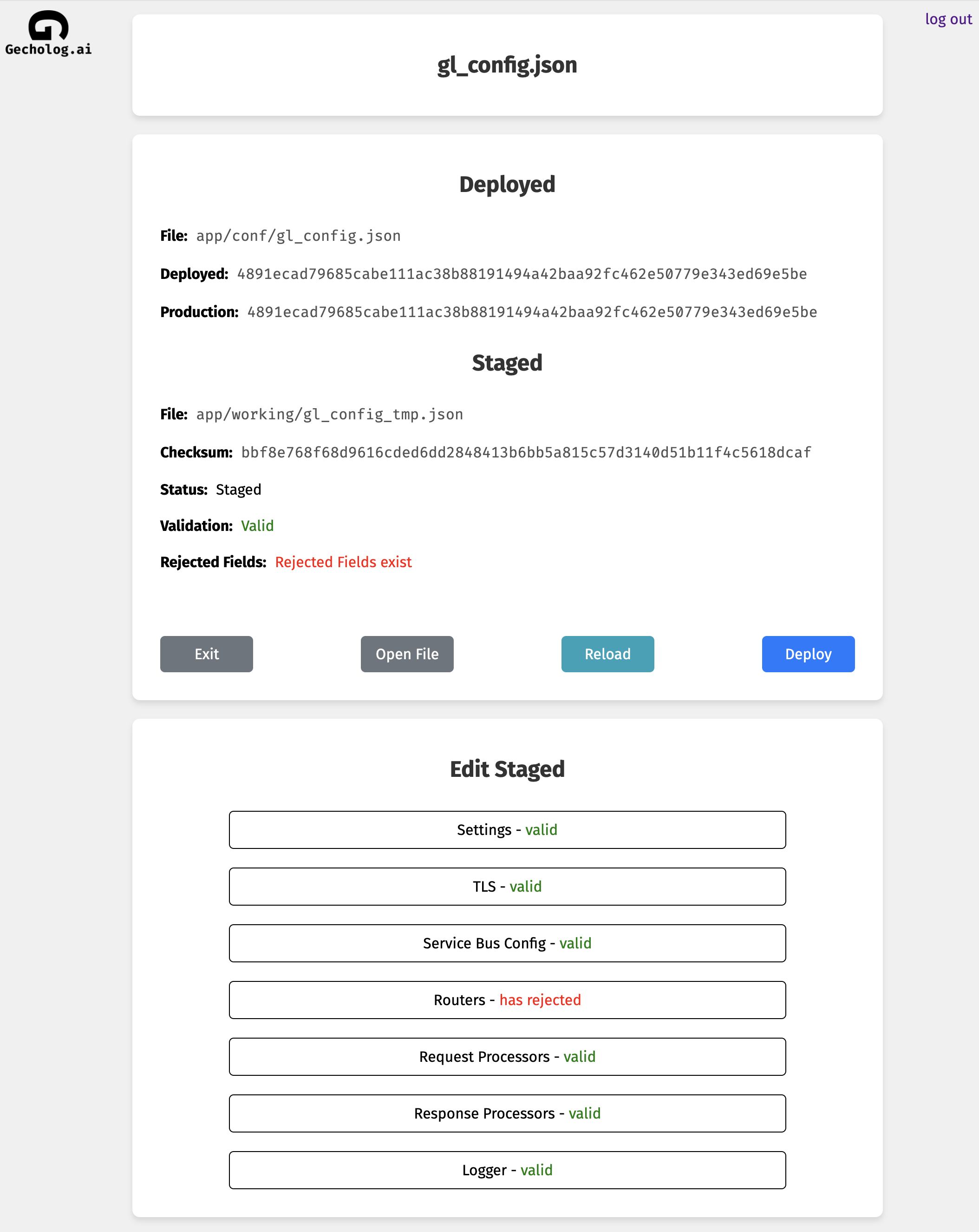 LLM Gateway Gecholog.ai field validation via web interface