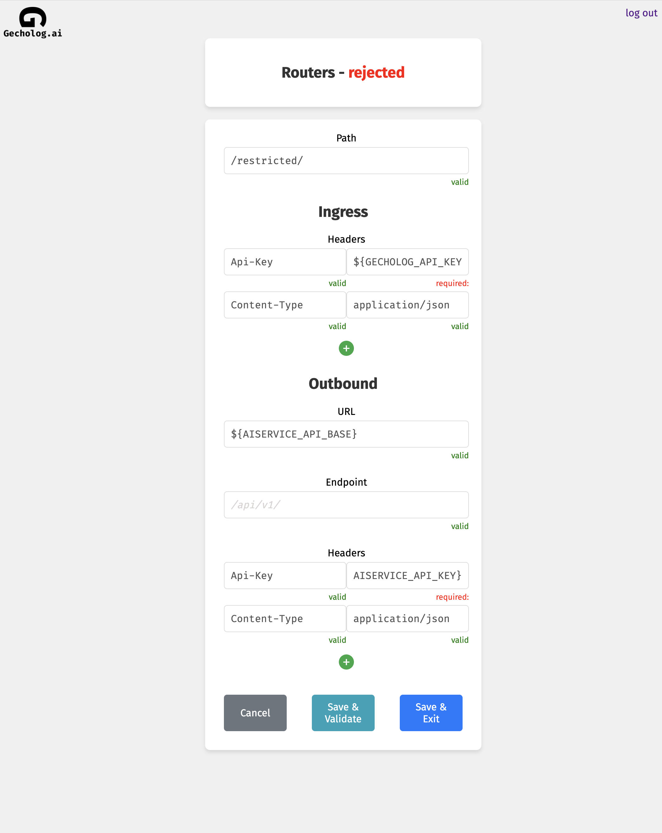 Gecholog.ai Router Configuration and Validation