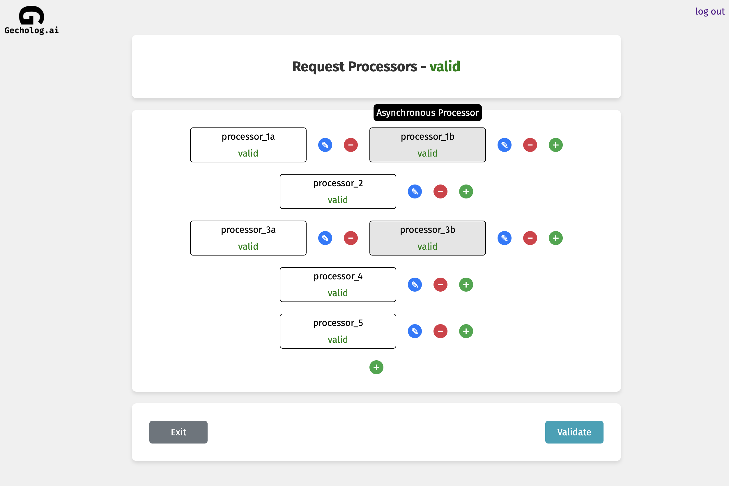 Post-processing configuration via LLM Gateway Gecholog.ai web interface